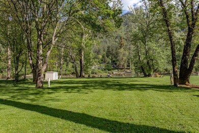 yard and river