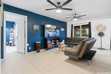 living area with downstairs bedroom