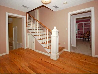 Beautiful stairwell with hardwood floors!