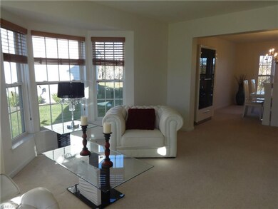 Living room open to dining room