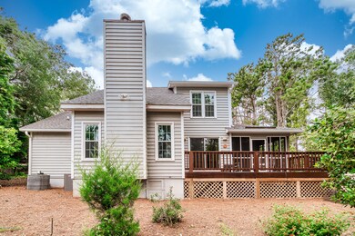 Deck on back of home