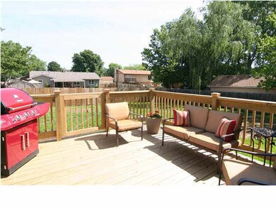 New wood deck, overlooking the big privacy-fenced 