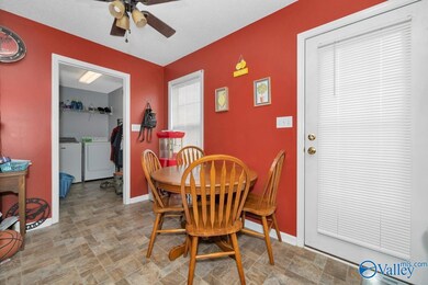 Linoleum flooring, ceiling fan