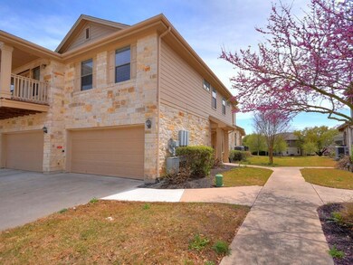 View of home's exterior featuring stone siding, d