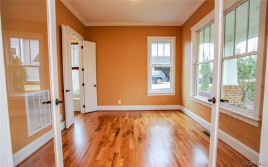 Glass French Door Privacy off Foyer to Bright Offi