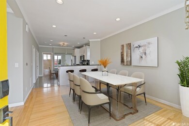 View from the front door opening towards the dinin
