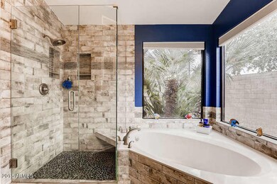 master bath with extended shower