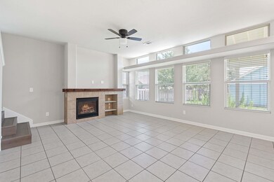 Unfurnished living room with light tile patterned