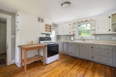 Kitchen with view to back yard