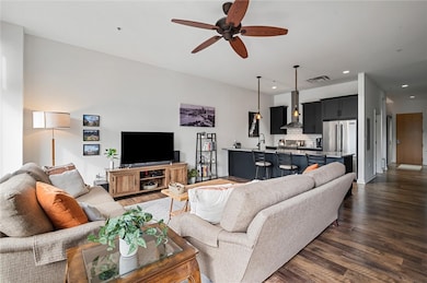 This sun-filled living space features an open layo