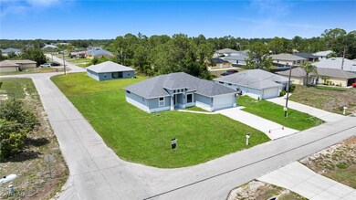 Aerial perspective of suburban area