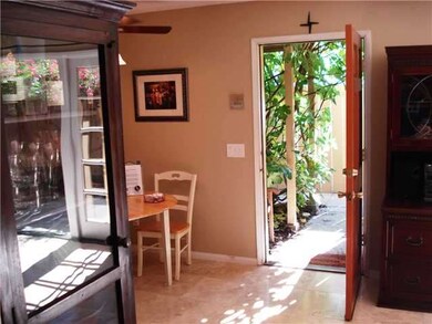 Travertine tile throughout...