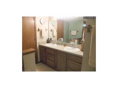 The full bathroom on the first floor features two 