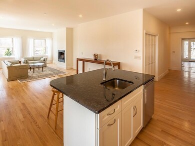 Open layout from kitchen to living...