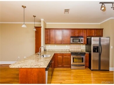 Large, Open Kitchen, w/ Granite Countertops, Stainless Steel Appliances, Hardwood Floors, Cherry Cabinets, New Paint