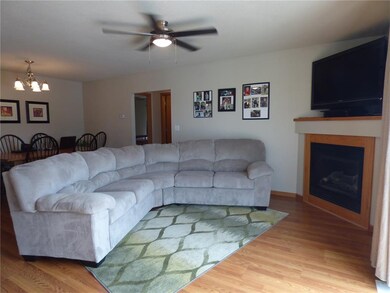 Large living room with built in gas fireplace