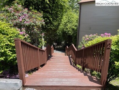Steps are located in between the two buildings whe