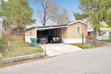 View of front facade with an attached carport and concrete driveway