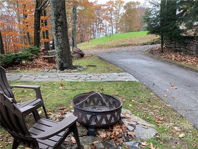 Front yard fire pit w Golf Course (and Deer) view