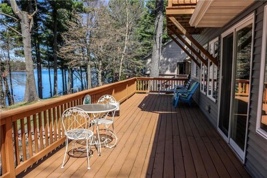 Overview of the backyard and lake view from deck.