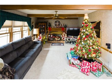 Family room off the kitchen with a gas insert fire