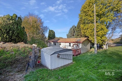 View of shed with view of scattered trees