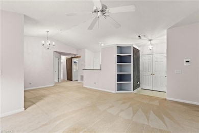 Living Room with Vaulted Ceiling