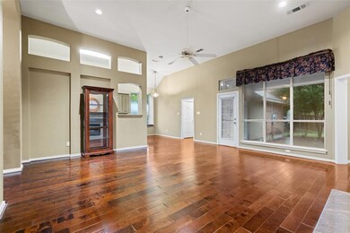 View of living room and breakfast area from hall t