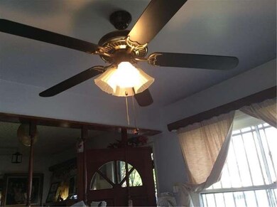 Ceiling fan in dining area