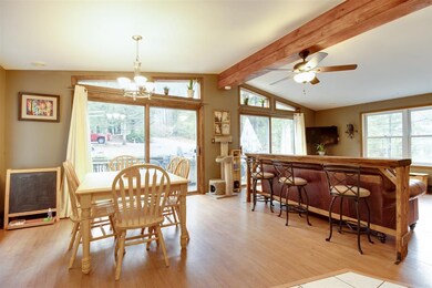 Bright and spacious dining area quickly opens up t