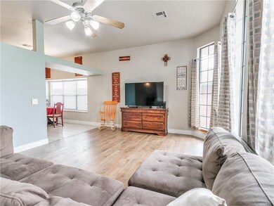 The first of 2 spacious living areas.