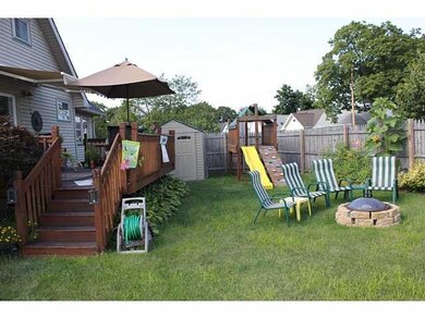 Other backyard, with deck, awning and shed
