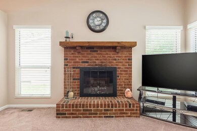 Pretty wood-burning fireplace