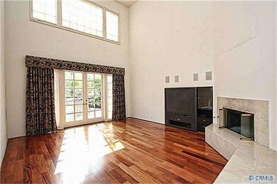 Family room with Brazilian hardwood floors