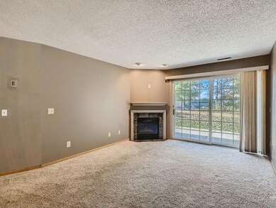 Living room with a gas fireplace