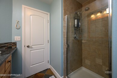 Large step in shower & linen closet