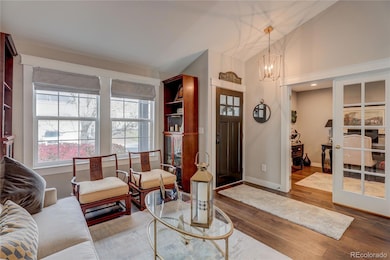 Notice the convenience of the office space with french doors