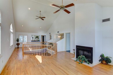 Open concept living room and dining room with wood