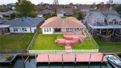 Aerial view of the back of the house