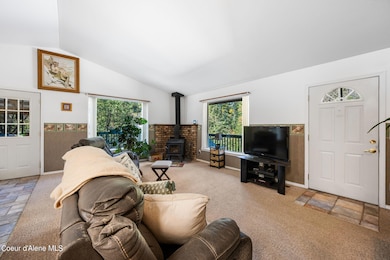 Living Room with Wood Burning Stove