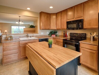 Island for storage and food prep, plus a great bre