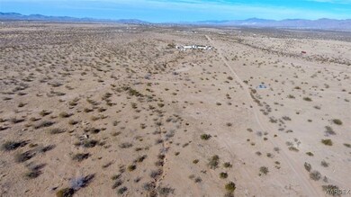 Aerial view with view of desert and a mountain view