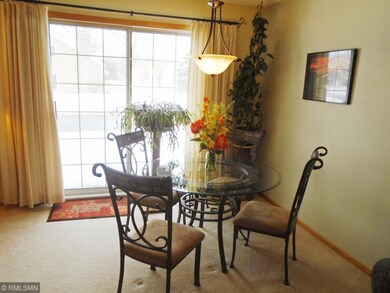 Bright and cheerful dining room with sliding doors