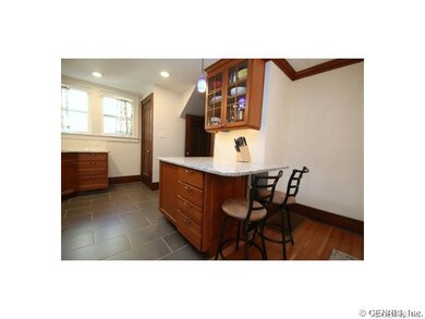 Kitchen. View of kitchen breakfast bar with quartz