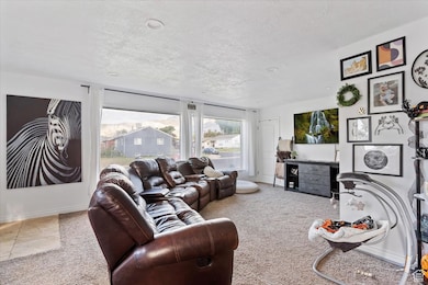 Living room with huge windows and lots of natural light