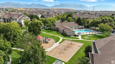 Aerial view of Clubhouse, playground, pool
