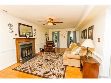 Large family room with wood burning fireplace