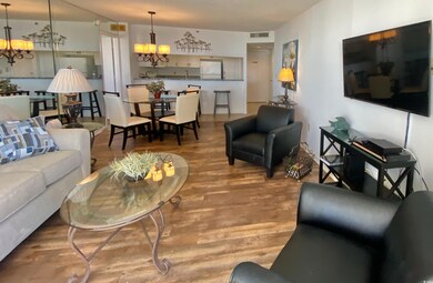 Living room featuring light wood-type flooring and