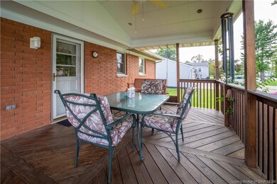 Outstanding covered deck with ceiling fan.