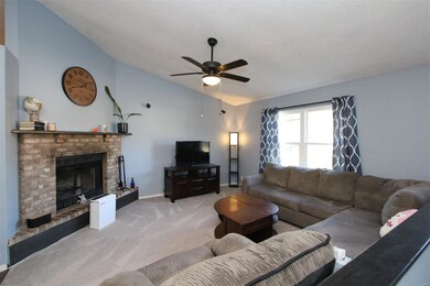 Wood burning fireplace.